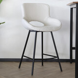 Lizzely Garden & Living Barkruk industrieel Maike wit teddy barstoel Lizzely Garden & Living Barkruk industrieel Maike wit teddy barstoel