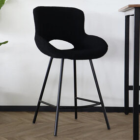 Lizzely Garden & Living Barkruk industrieel Maike zwart teddy barstoel Lizzely Garden & Living Barkruk industrieel Maike zwart teddy barstoel
