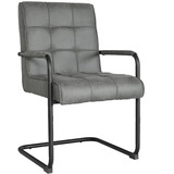 Lizzely Garden & Living Eetkamerstoel met armleuning Indy antraciet microvezel eetstoel