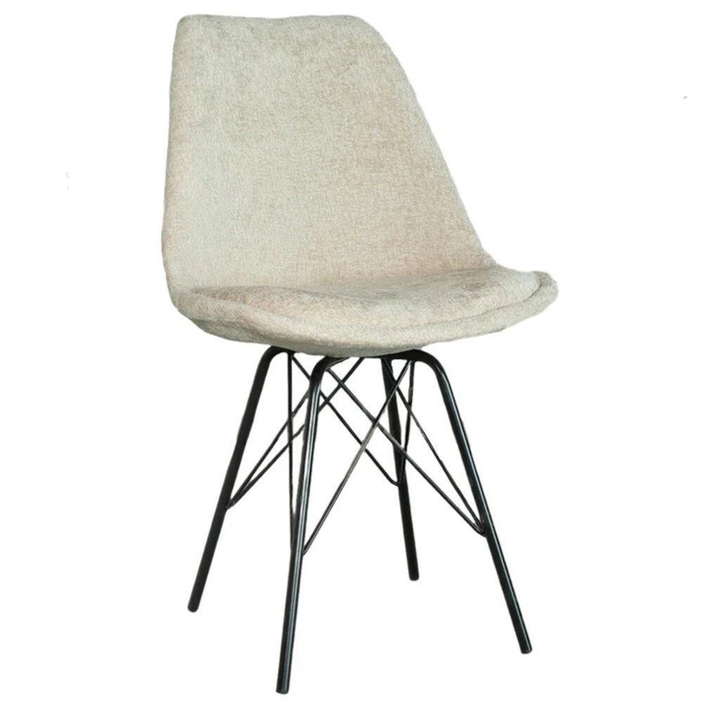 Eetkamerstoel Viga beige chenille eetstoel Eetkamerstoel Viga beige chenille eetstoel