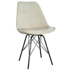 Eetkamerstoel Viga beige chenille eetstoel