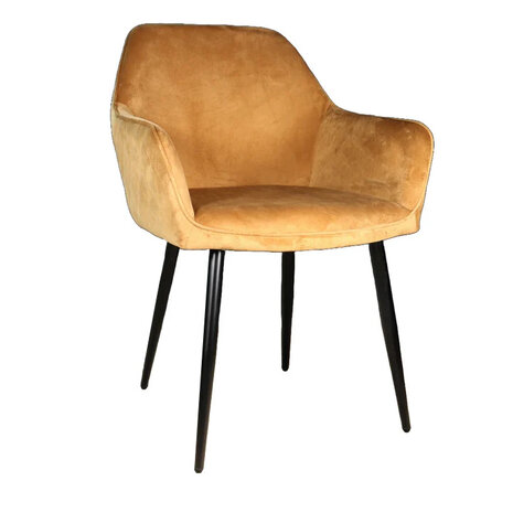 Lizzely Garden & Living Eetkamerstoel met armleuning Ares velvet bruin eetstoel Lizzely Garden & Living Eetkamerstoel met armleuning Ares velvet bruin eetstoel
