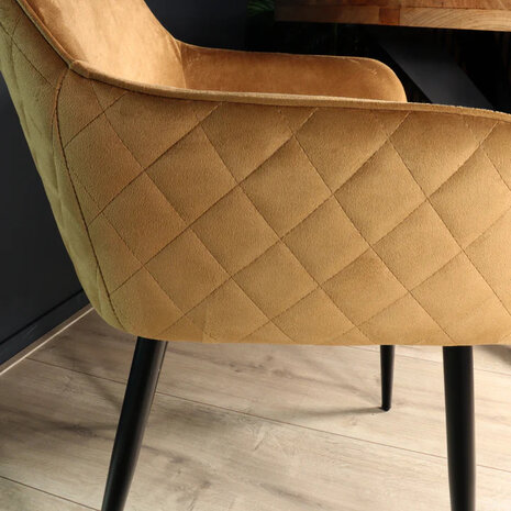 Lizzely Garden & Living Eetkamerstoel met armleuning Ares velvet bruin eetstoel Lizzely Garden & Living Eetkamerstoel met armleuning Ares velvet bruin eetstoel