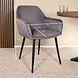 Lizzely Garden & Living Eetkamerstoel met armleuning Ares velvet antraciet eetstoel Lizzely Garden & Living Eetkamerstoel met armleuning Ares velvet antraciet eetstoel