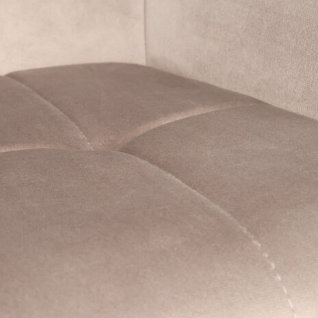 Lizzely Garden & Living Eetkamerstoel met armleuning Mae taupe velvet eetstoel