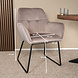 Lizzely Garden & Living Eetkamerstoel met armleuning Mae taupe velvet eetstoel Lizzely Garden & Living Eetkamerstoel met armleuning Mae taupe velvet eetstoel