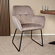 Lizzely Garden & Living Eetkamerstoel met armleuning Mae taupe velvet eetstoel Lizzely Garden & Living Eetkamerstoel met armleuning Mae taupe velvet eetstoel