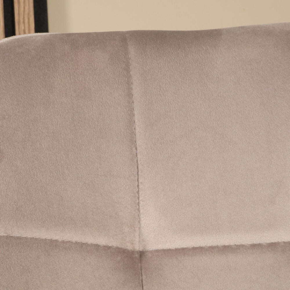 Eetkamerstoel met armleuning Mae taupe velvet eetstoel