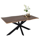 Eettafel langwerpig 160cm Jeffo bruin langwerpige tafel
