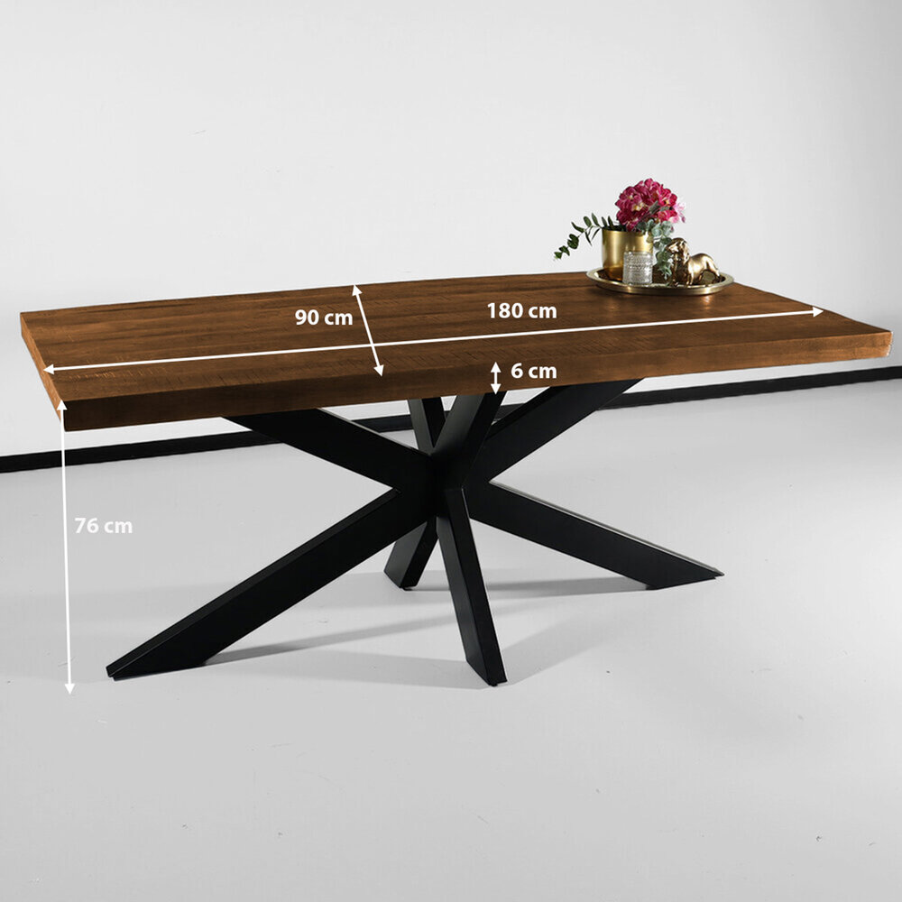 Eettafel langwerpig mangohout 180cm John langwerpige tafel duurzaam mango eetkamertafel Eettafel langwerpig mangohout 180cm John langwerpige tafel duurzaam mango eetkamertafel