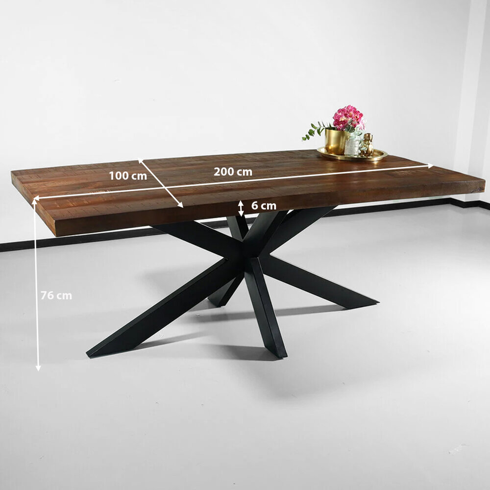 Eettafel langwerpig mangohout 200cm John langwerpige tafel duurzaam mango eetkamertafel Eettafel langwerpig mangohout 200cm John langwerpige tafel duurzaam mango eetkamertafel