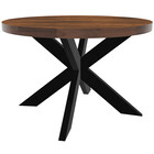 Eettafel rond mangohout 120cm Jones bruin ronde industriële tafel duurzaam mango eetkamertafel Eettafel rond mangohout 120cm Jones bruin ronde industriële tafel duurzaam mango eetkamertafel