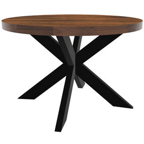 Lizzely Garden & Living Eettafel rond mangohout 120cm Jones bruin ronde industriële tafel duurzaam mango eetkamertafel Lizzely Garden & Living Eettafel rond mangohout 120cm Jones bruin ronde industriële tafel duurzaam mango eetkamertafel
