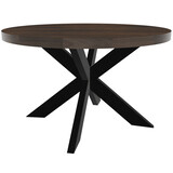 Lizzely Garden & Living Eettafel rond mangohout 130cm Jones walnoot bruin ronde industriële tafel duurzaam mango eetkamertafel Lizzely Garden & Living Eettafel rond mangohout 130cm Jones walnoot bruin ronde industriële tafel duurzaam mango eetkamertafel