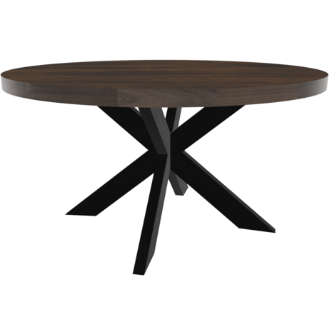 Lizzely Garden & Living Eettafel rond mangohout 150cm Jones walnoot bruin ronde industriële tafel duurzaam mango eetkamertafel Lizzely Garden & Living Eettafel rond mangohout 150cm Jones walnoot bruin ronde industriële tafel duurzaam mango eetkamertafel