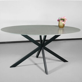 Lizzely Garden & Living Eettafel ovaal 160cm Figo marmerlook grijs ovale tafel steen Lizzely Garden & Living Eettafel ovaal 160cm Figo marmerlook grijs ovale tafel steen
