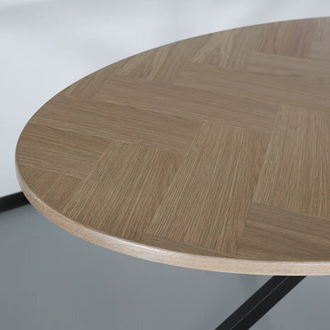 Lizzely Garden & Living Eettafel ovaal visgraat 160cm Obie bruin ovale tafel