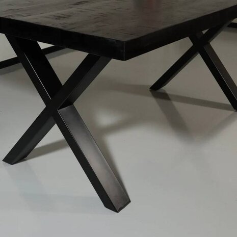 Lizzely Garden & Living Eettafel rechthoekig mangohout Xavier zwart 180cm duurzaam tafel met X-poot mango eetkamertafel rechthoek hout Lizzely Garden & Living Eettafel rechthoekig mangohout Xavier zwart 180cm duurzaam tafel met X-poot mango eetkamertafel rechthoek hout
