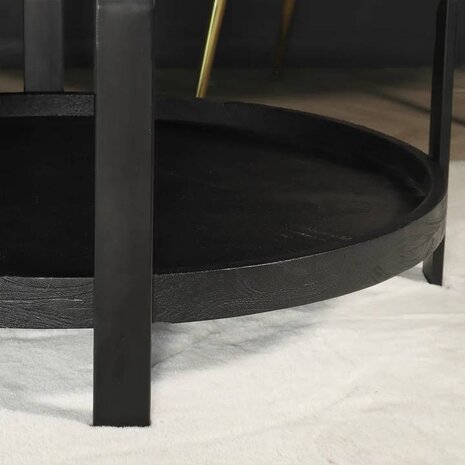 Lizzely Garden & Living Salontafel rond mangohout Marian zwart side table industrieel bijzettafel mango hout Lizzely Garden & Living Salontafel rond mangohout Marian zwart side table industrieel bijzettafel mango hout