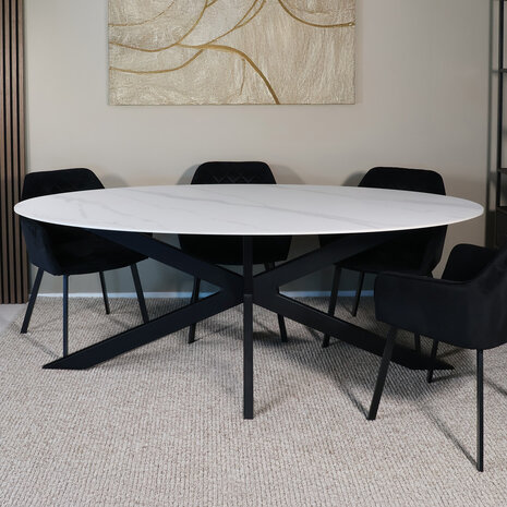 Lizzely Garden & Living Eettafel ovaal 210cm Figo marmerlook wit ovale tafel Lizzely Garden & Living Eettafel ovaal 210cm Figo marmerlook wit ovale tafel