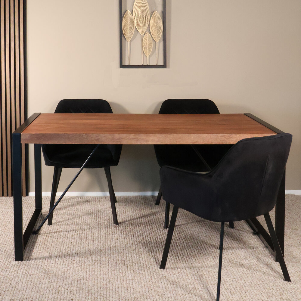 Eettafel Flora rechthoekig 160cm bruin mangohout