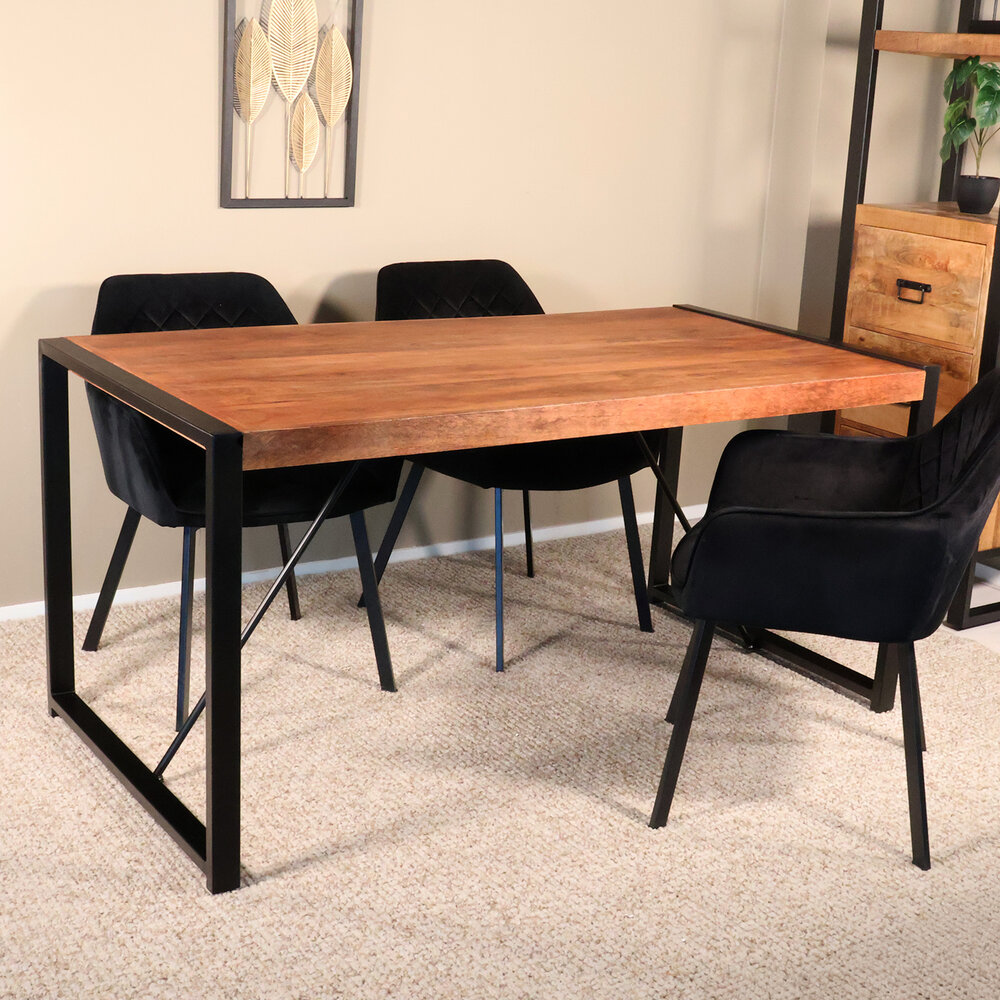 Eettafel Flora rechthoekig 160cm bruin mangohout