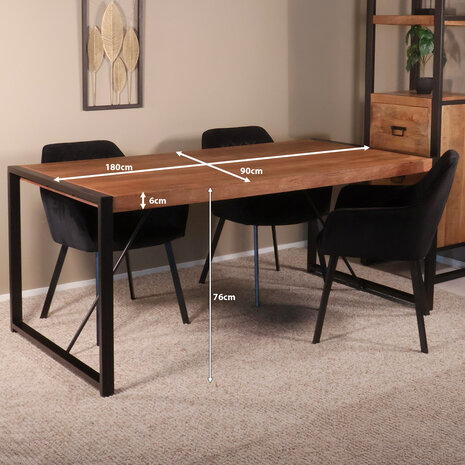 Lizzely Garden & Living Eettafel Flora rechthoekig 180cm bruin mangohout Lizzely Garden & Living Eettafel Flora rechthoekig 180cm bruin mangohout