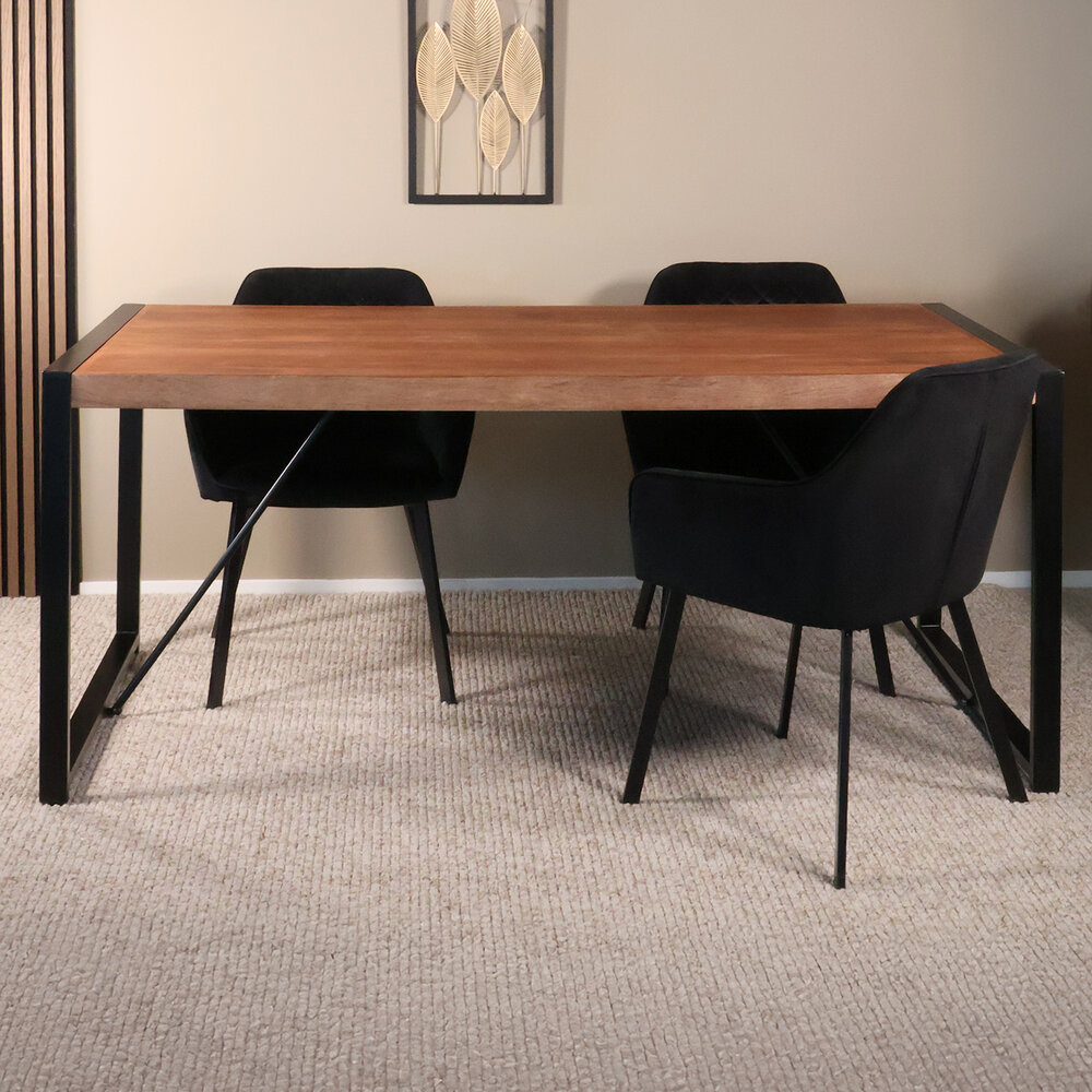 Eettafel Flora rechthoekig 180cm bruin mangohout Eettafel Flora rechthoekig 180cm bruin mangohout