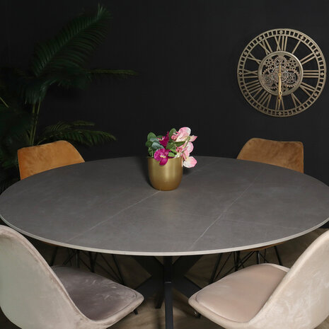 Lizzely Garden & Living Eettafel rond 130cm Jenna marmerlook grijs ronde tafel Lizzely Garden & Living Eettafel rond 130cm Jenna marmerlook grijs ronde tafel