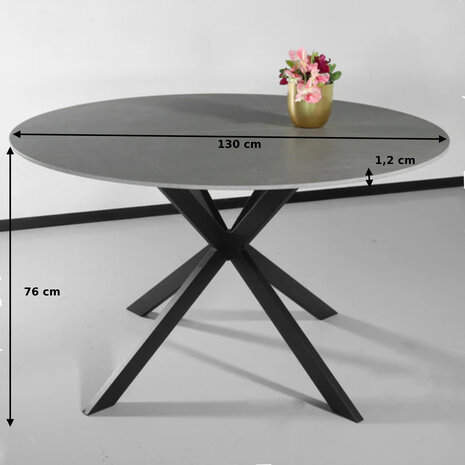 Lizzely Garden & Living Eettafel rond 130cm Jenna marmerlook grijs ronde tafel Lizzely Garden & Living Eettafel rond 130cm Jenna marmerlook grijs ronde tafel