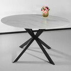 Eettafel rond 130cm Jenna marmerlook wit ronde tafel