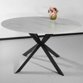 Lizzely Garden & Living Eettafel rond 130cm Jenna marmerlook wit ronde tafel Lizzely Garden & Living Eettafel rond 130cm Jenna marmerlook wit ronde tafel