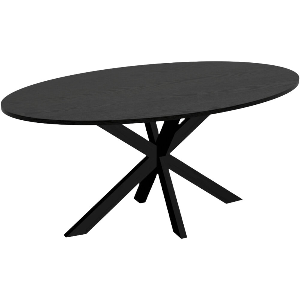 Eettafel ovaal 180cm Rato zwart ovale tafel