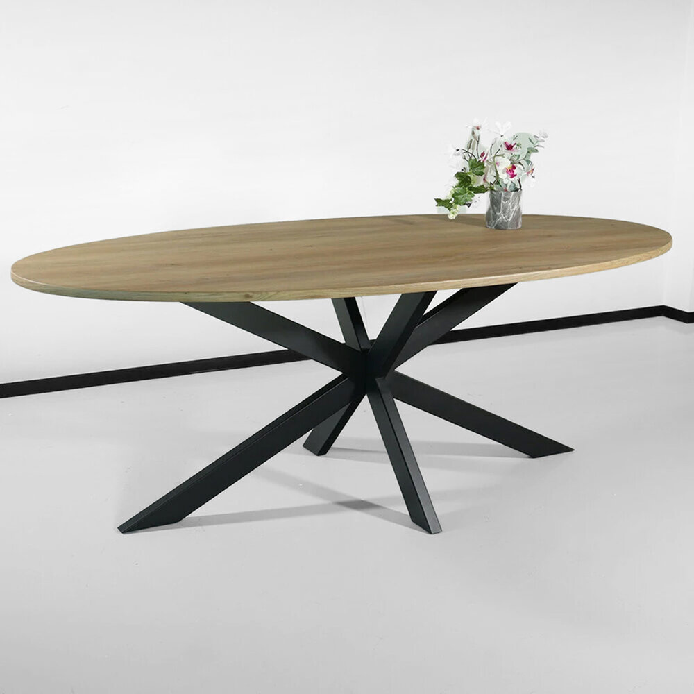 Eettafel ovaal 210cm Rato lichtbruin ovale tafel Eettafel ovaal 210cm Rato lichtbruin ovale tafel