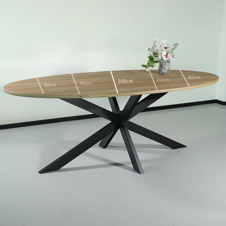 Lizzely Garden & Living Eettafel ovaal 210cm Rato lichtbruin ovale tafel Lizzely Garden & Living Eettafel ovaal 210cm Rato lichtbruin ovale tafel