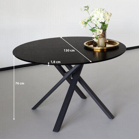 Lizzely Garden & Living Eettafel rond Ronsi Antoinette zwart 130cm ronde tafel Lizzely Garden & Living Eettafel rond Ronsi Antoinette zwart 130cm ronde tafel