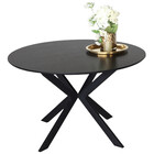 Eettafel rond Ronsi zwart 130cm ronde tafel