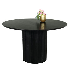 Lizzely Garden & Living Eettafel rond mangohout Rover 130x130cm zwart ronde eettafel mango Lizzely Garden & Living Eettafel rond mangohout Rover 130x130cm zwart ronde eettafel mango