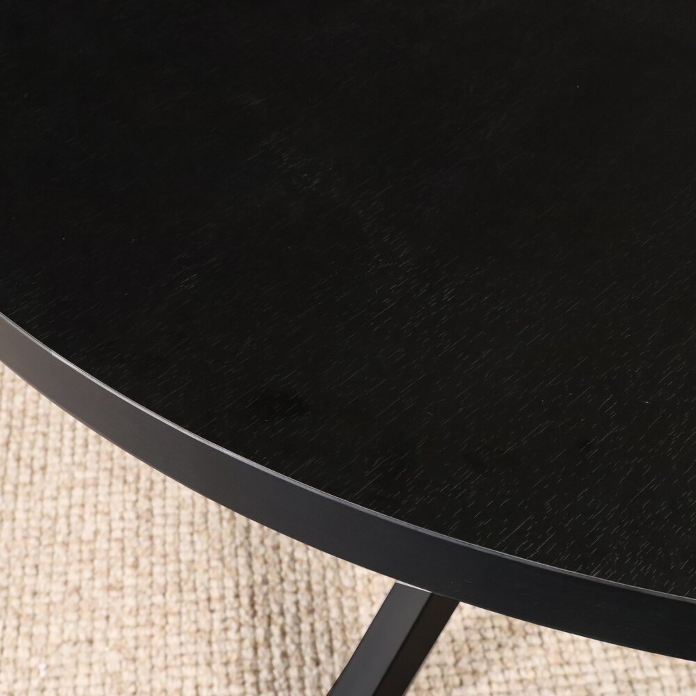 Eettafel rond melamine 150cm Sanne zwart Eettafel rond melamine 150cm Sanne zwart
