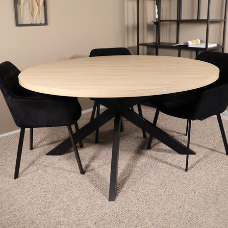 Lizzely Garden & Living Eettafel rond melamine 150cm Sanne lichtbruin ronde tafel Lizzely Garden & Living Eettafel rond melamine 150cm Sanne lichtbruin ronde tafel