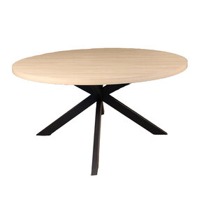 Lizzely Garden & Living Eettafel rond melamine 150cm Sanne lichtbruin ronde tafel Lizzely Garden & Living Eettafel rond melamine 150cm Sanne lichtbruin ronde tafel