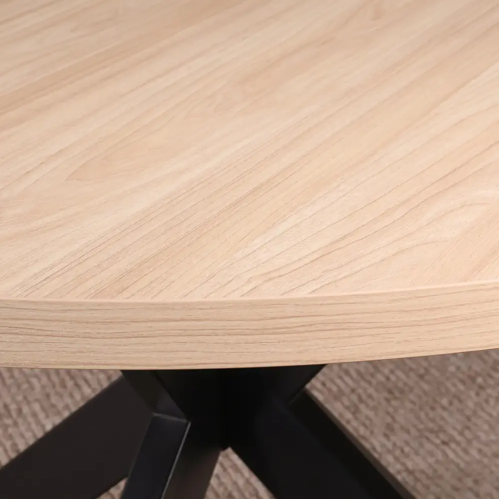 Eettafel rond melamine 150cm Sanne lichtbruin ronde tafel Eettafel rond melamine 150cm Sanne lichtbruin ronde tafel