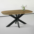 Eettafel deens ovaal mangohout 160cm Austin lichtbruin ovale tafel duurzaam mango eetkamertafel