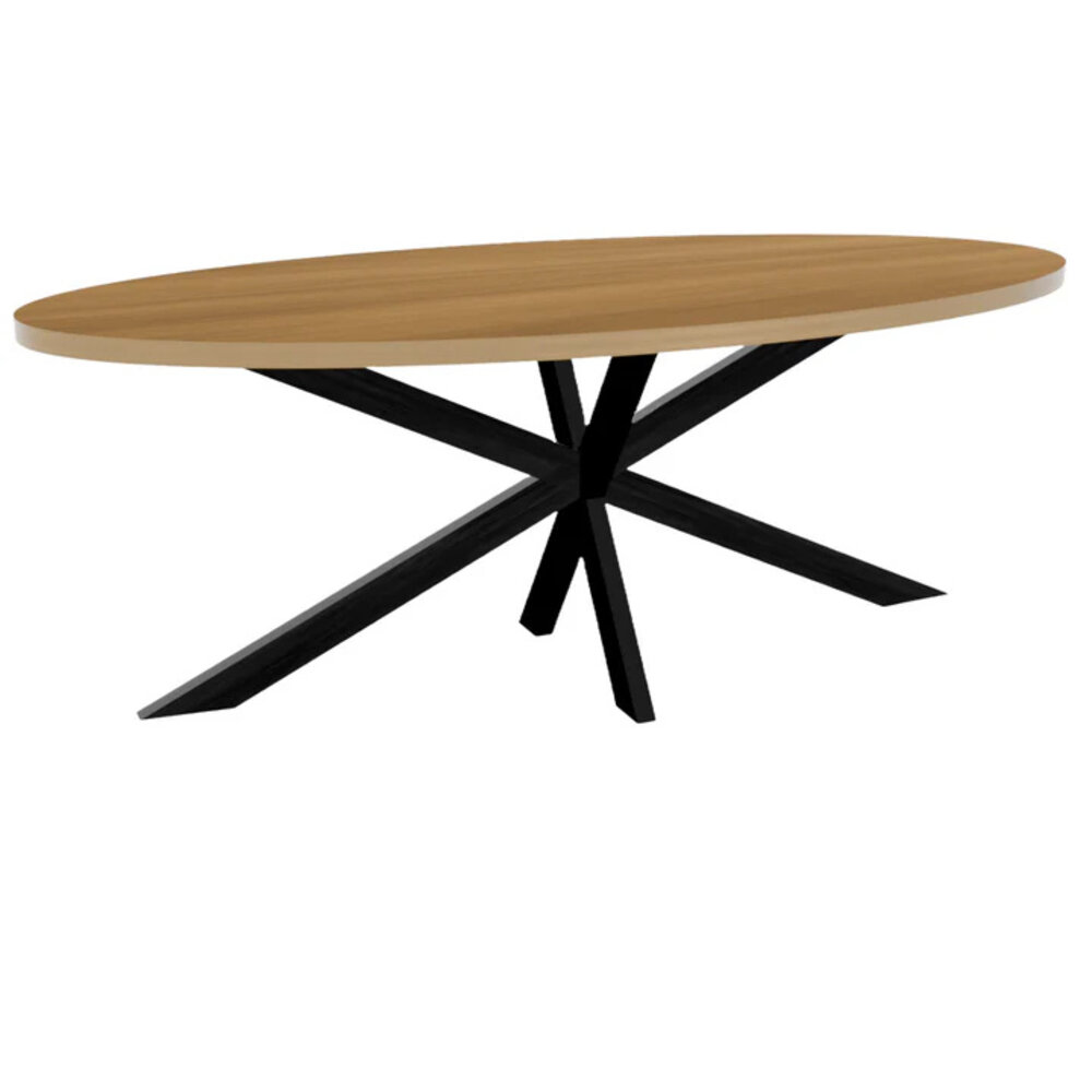 Eettafel ovaal melamine 210cm Tommy lichtbruin ovale tafel Eettafel ovaal melamine 210cm Tommy lichtbruin ovale tafel