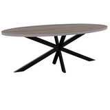 Lizzely Garden & Living Eettafel ovaal melamine 210cm Tommy grijs ovale tafel Lizzely Garden & Living Eettafel ovaal melamine 210cm Tommy grijs ovale tafel