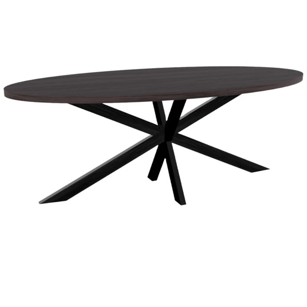 Eettafel ovaal melamine 210cm Tommy donker walnoot ovale tafel Eettafel ovaal melamine 210cm Tommy donker walnoot ovale tafel