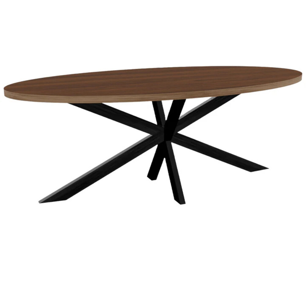 Eettafel ovaal melamine 210cm Tommy bruin ovale tafel Eettafel ovaal melamine 210cm Tommy bruin ovale tafel