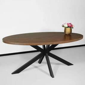 Lizzely Garden & Living Eettafel ovaal melamine 180cm Tommy bruin ovale tafel Lizzely Garden & Living Eettafel ovaal melamine 180cm Tommy bruin ovale tafel