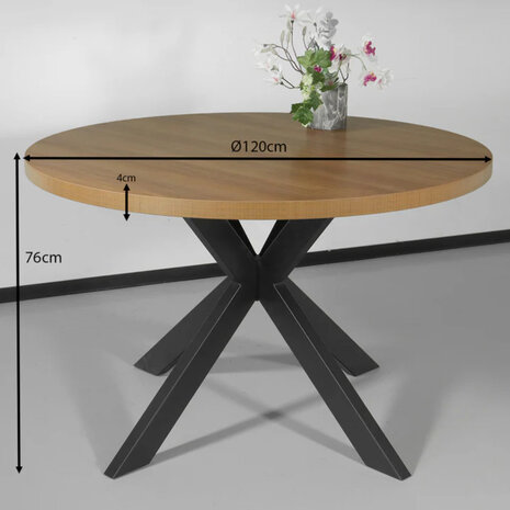 Lizzely Garden & Living Eettafel rond melamine 120cm Sanne lichtbruin ronde tafel Lizzely Garden & Living Eettafel rond melamine 120cm Sanne lichtbruin ronde tafel
