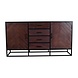 Lizzely Garden & Living Dressoir mangohout visgraat Cody walnoot industrieel 160x85cm Lizzely Garden & Living Dressoir mangohout visgraat Cody walnoot industrieel 160x85cm